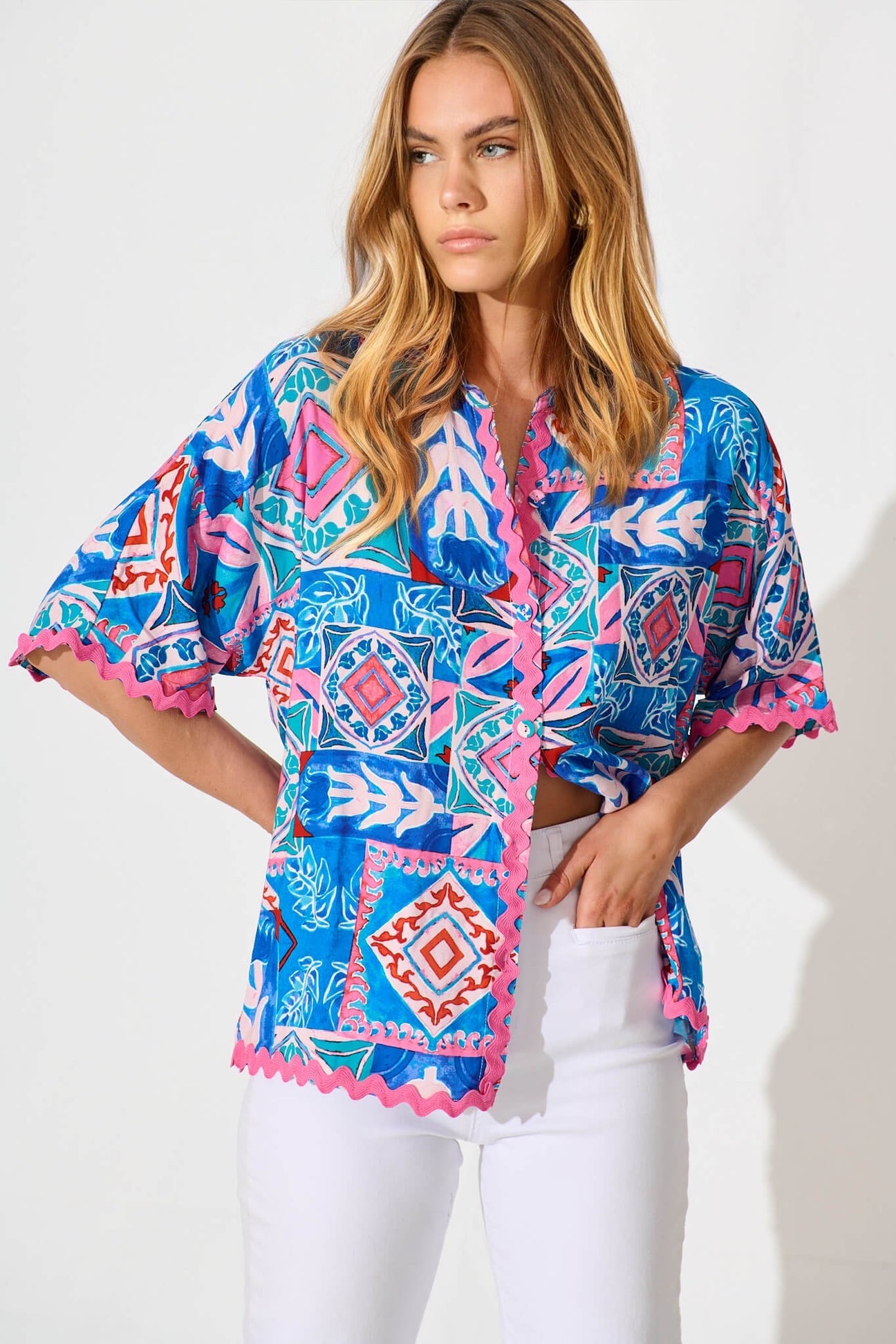 Dream Girl Shirt with Ric Rac Trim
